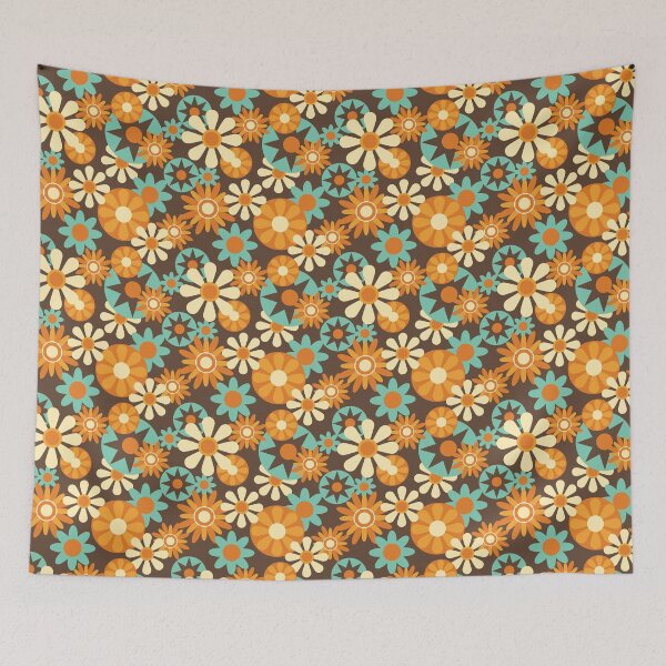 Item preview, Colorful Groovy Retro Floral Pattern designed and sold by yoshra.