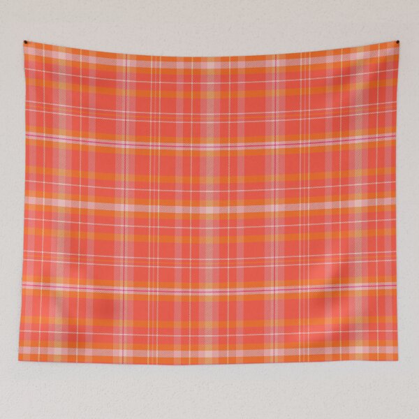 Item preview, Boho plaid on cream orange and pink designed and sold by Ilze Lucero.