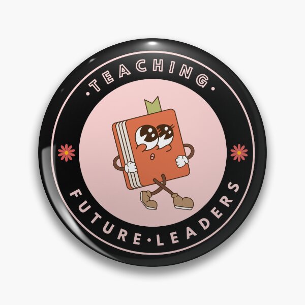 Item preview, teaching future leaders back to school pink book groovy retro vintage designed and sold by TNwandesignart.
