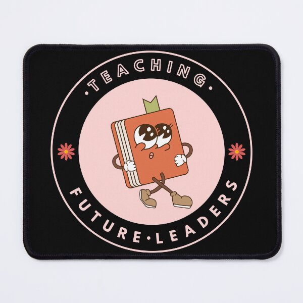 Item preview, teaching future leaders back to school pink book groovy retro vintage designed and sold by TNwandesignart.
