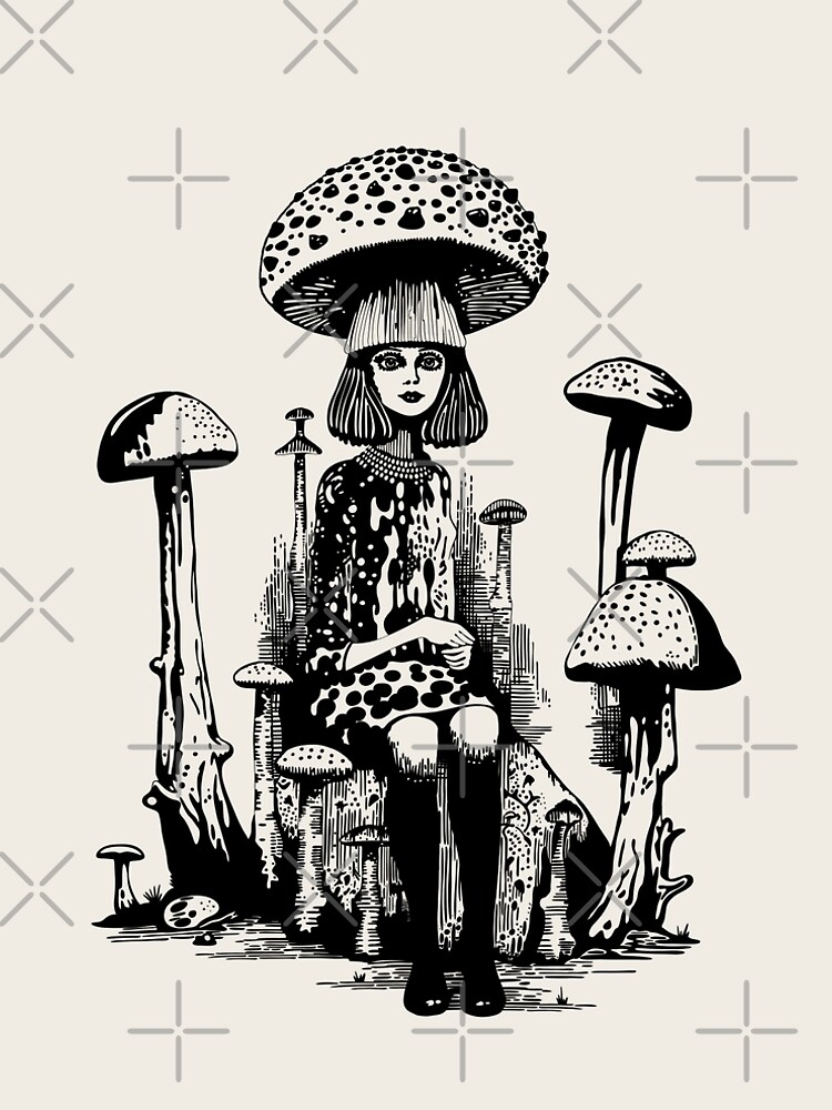 mushroom dress fairy Current Mood Mushroom Print Off The Shoulder Handkerchief Mini Dress main image 1