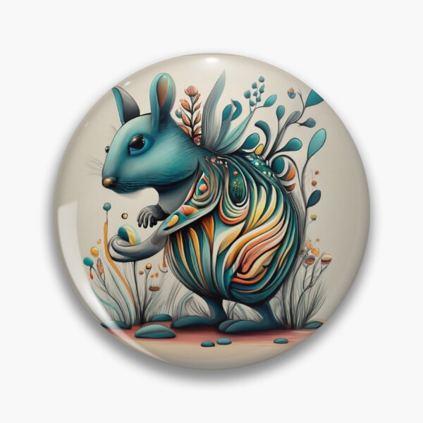 Artikelvorschau, Das blaue Eichhörnchen und das Blumenfeld entworfen und verkauft von Rafal Saluszewski.
