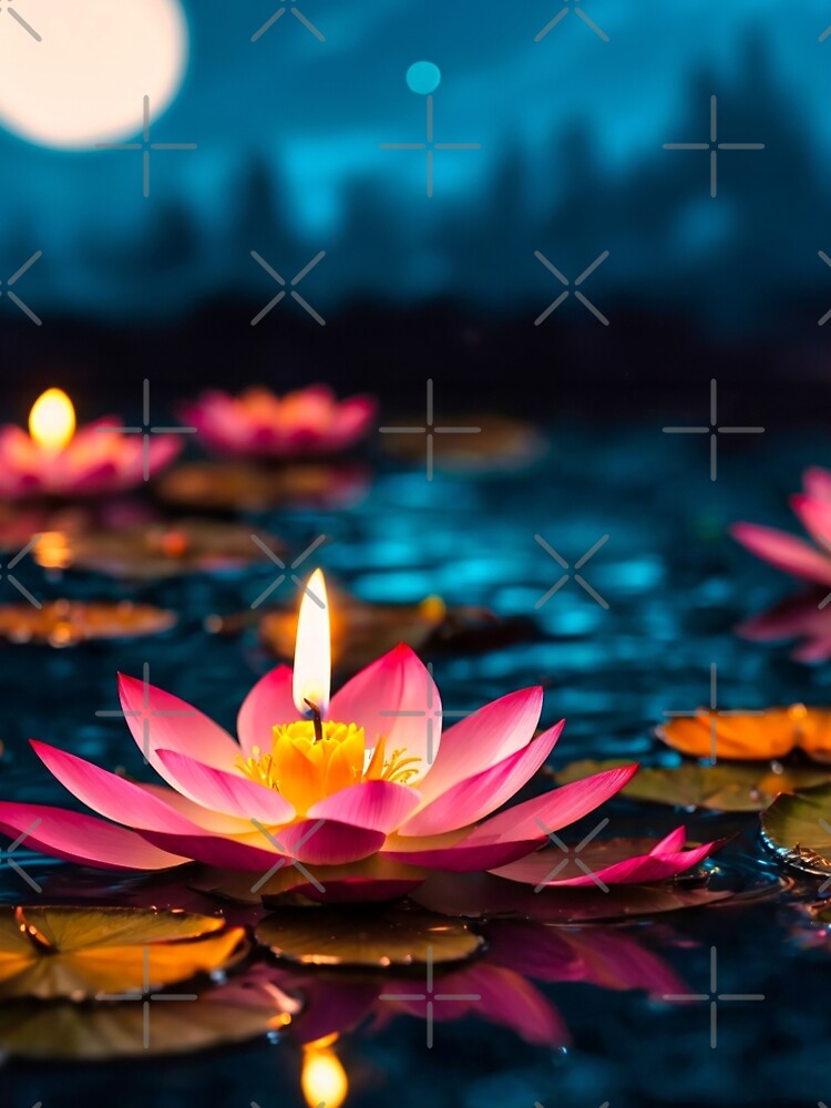 Aperçu 5 sur 5. Robe trapèze avec l'œuvre Lotus Flower Moonlight créée et vendue par RivenWaters.