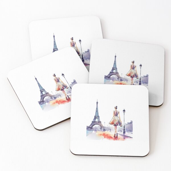 Item preview, Fashionista walking to the Eiffel tower  designed and sold by LailaBCreations.