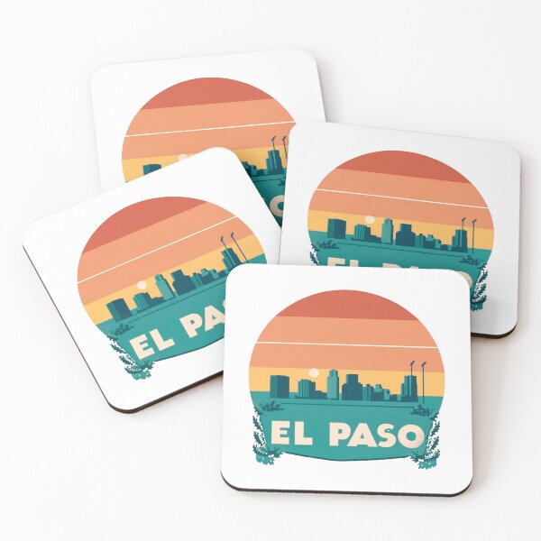 Item preview, El Paso, Texas | City Drawing Sunset Style designed and sold by CircinusStore.