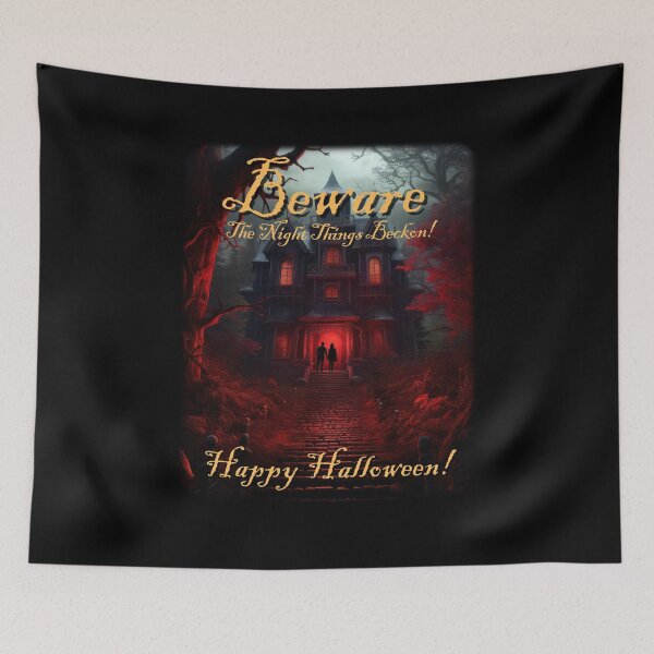 Item preview, Beware! The Night Things Beckon and Call You To Their Lair! Haunted House! designed and sold by HolidaysBlaze Designs For You.