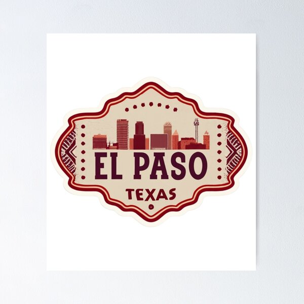 Item preview, El Paso, Texas | City Drawing Retro Style designed and sold by CircinusStore.