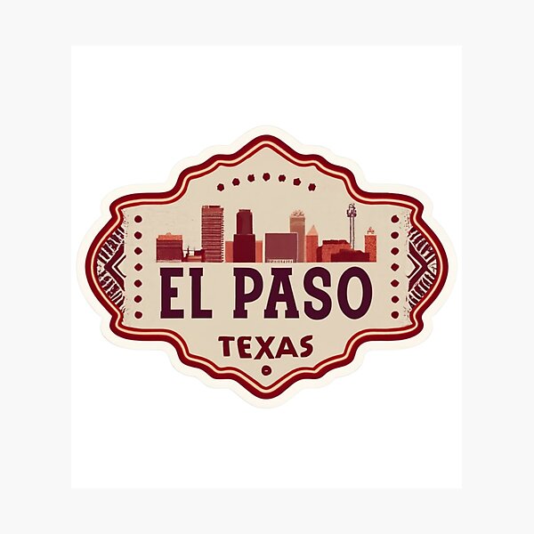 Item preview, El Paso, Texas | City Drawing Retro Style designed and sold by CircinusStore.