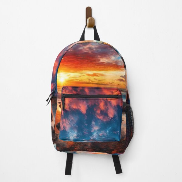 Item preview, Sunset on the calming and reflective beach designed and sold by castortuko.