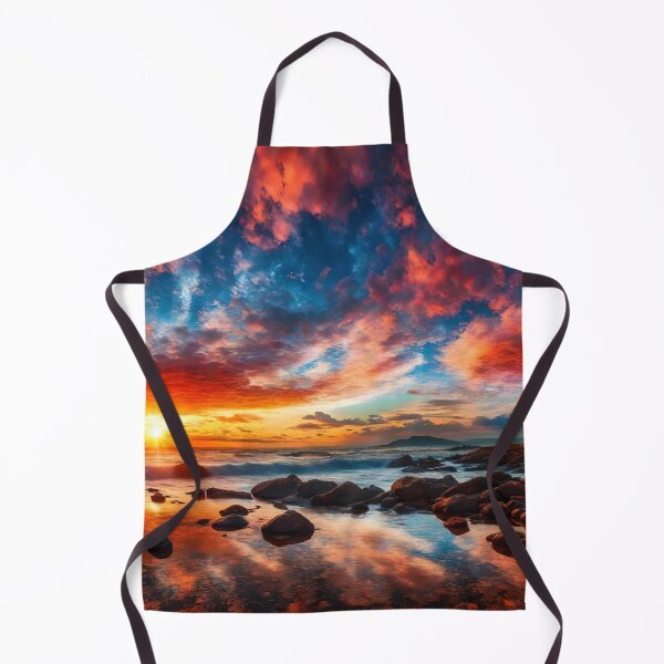 Item preview, Sunset on the calming and reflective beach designed and sold by castortuko.