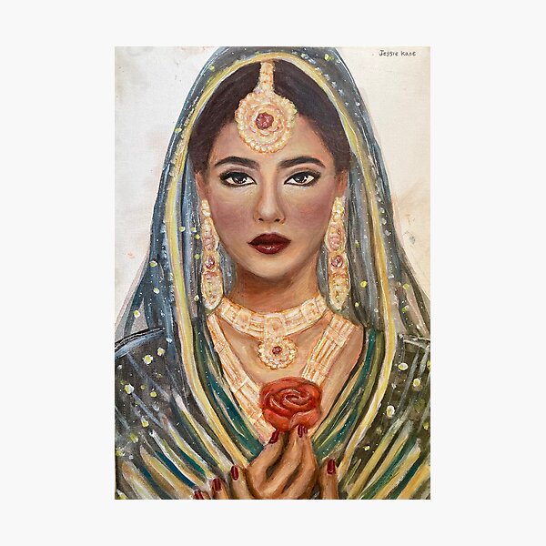 Item preview, Acrylic Painting of an Indian Girl designed and sold by jessiekaneart.