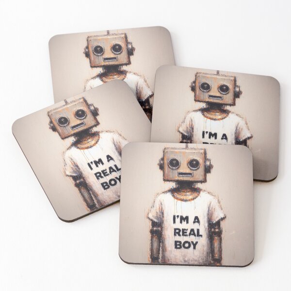 Item preview, A robot with pinocchio complex: I'm a real boy designed and sold by Andreja's shop.