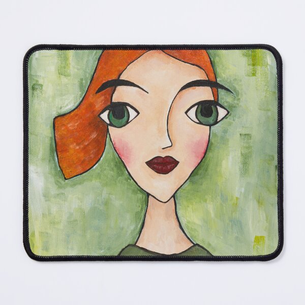 Item preview, Orange hair female abstract with painted background designed and sold by ZoJovArt.