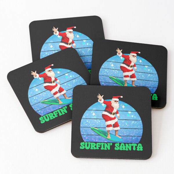 Item preview, Santa's Seaside Sleigh: A Surfing Spectacle designed and sold by Sun Sand & Sea Art.