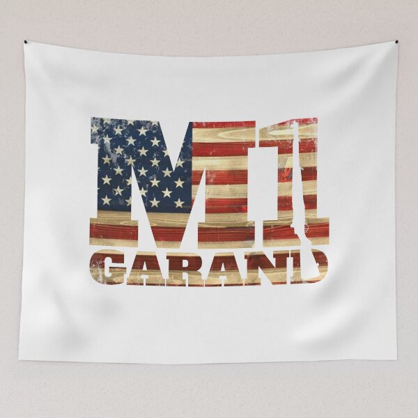 Item preview, M1 Garand silhouette wooden flag design designed and sold by GreenGuyTees.