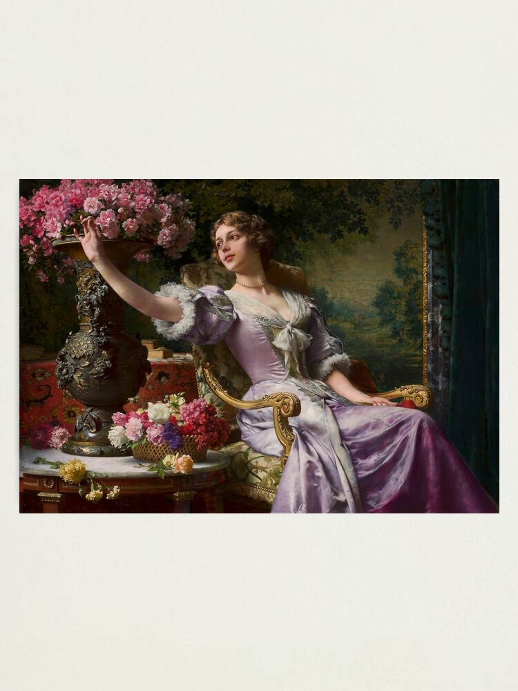 A Lady in a Lilac Dress with Flowers (1890) - Wladyslaw Czachorski"  Photographic Print by PsycheSansAmour | Redbubble