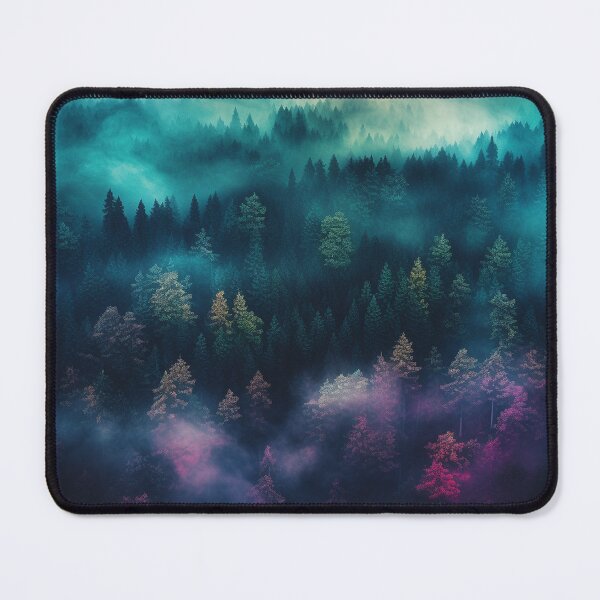 Item preview, Neon pink blue and green light pine forest designed and sold by zand-n-zive.