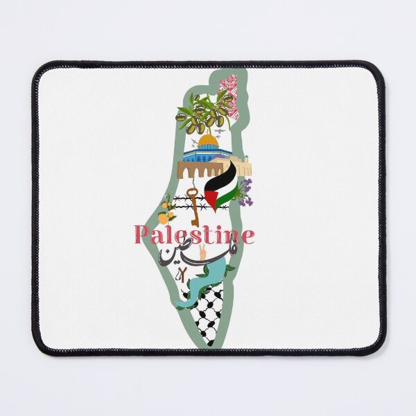 Item preview, I Love Palestine My Homeland Palestinian Map with Kufiya Hatta Pattern designed and sold by Yasengawad.