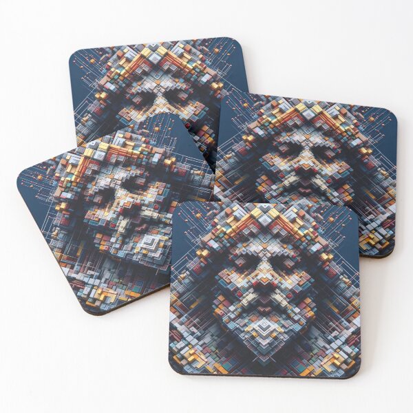 Item preview, Shaman Portrait made up of 3D Shapes designed and sold by AtithasosTragos.
