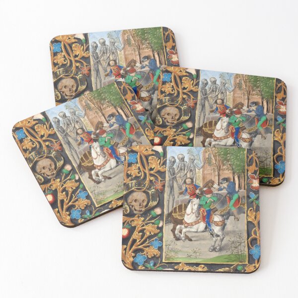 Item preview, Illuminated Manuscript "The Three Living and the Three Dead" from the Flemish Book "Crohin-La Fontaine Hours" designed and sold by thevoidishungry.