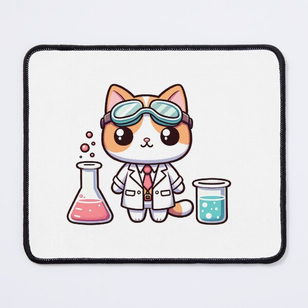 Item preview, Lab Whiskers: Inquisitive Scientist Cat Conducting Kawaii Experiments designed and sold by PuffPuffPrint.