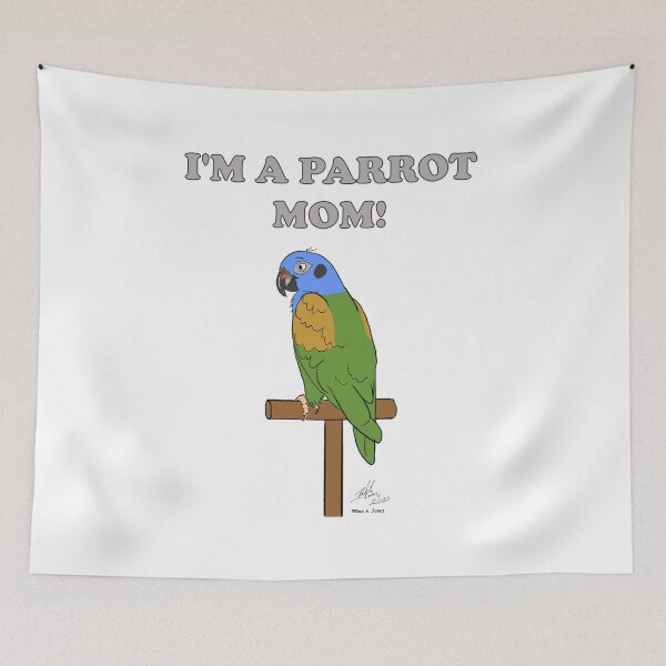 Item preview, I'm a Parrot Mom - Blue Headed Pionus designed and sold by Laughing Parrot Studio.