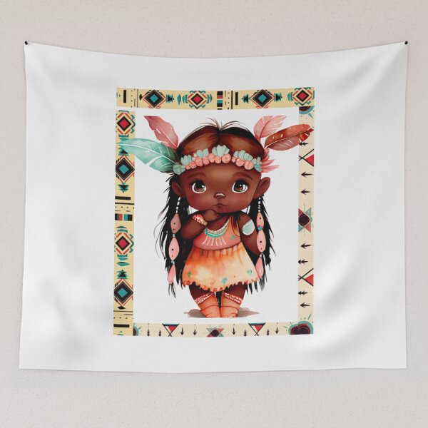 Item preview, Little Native American girl. designed and sold by NataAtelierArt.