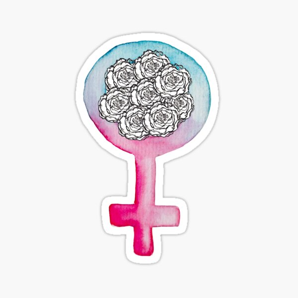 Watercolor Women's Day - Women's Symbol - Feminist - Feminism - Girl Power - Female Empowerment - Roses Sticker