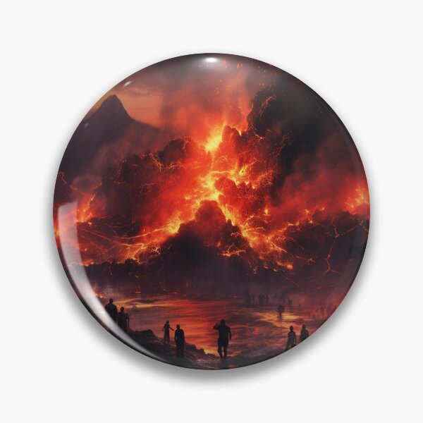 Item preview,  volcano eruption with people designed and sold by ChesssesShop.