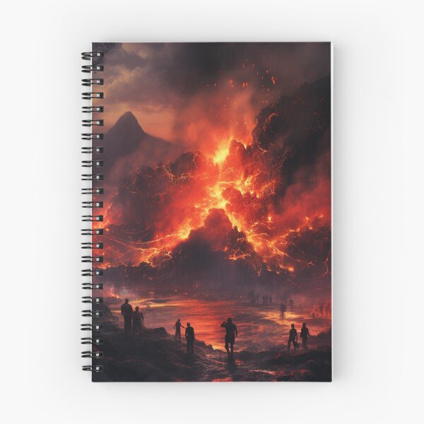 Item preview,  volcano eruption with people designed and sold by ChesssesShop.