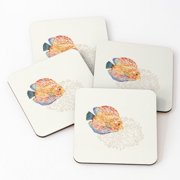 Item preview,  Coral with discus fish designed and sold by aliceandida.