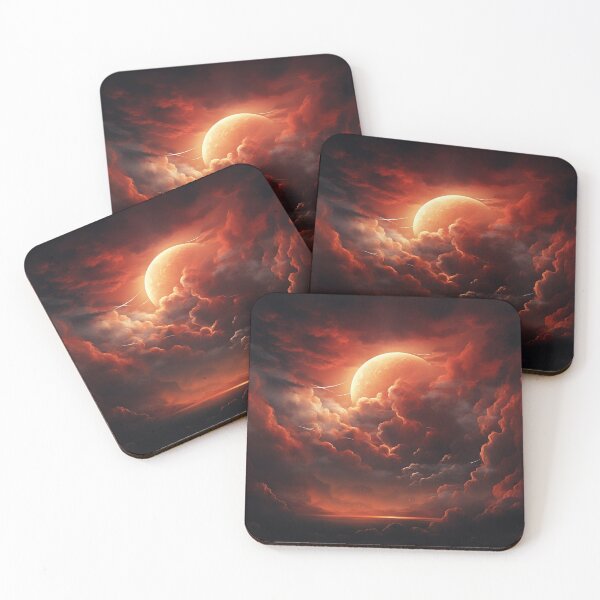 Item preview, Blood red moon hiding in clouds designed and sold by zand-n-zive.