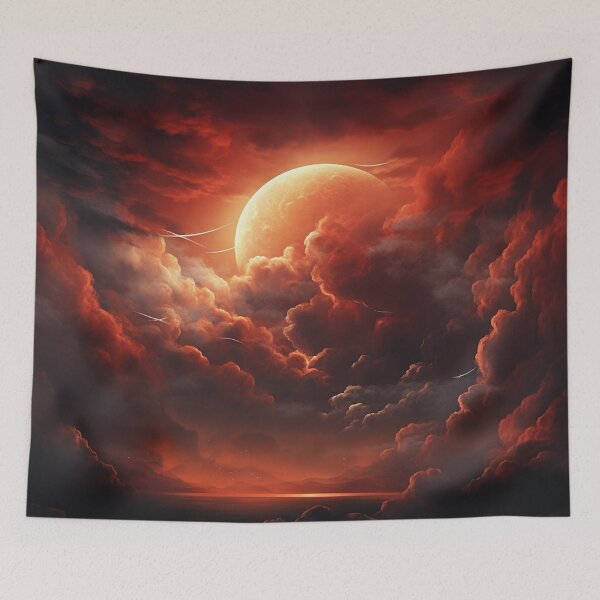 Item preview, Blood red moon hiding in clouds designed and sold by zand-n-zive.