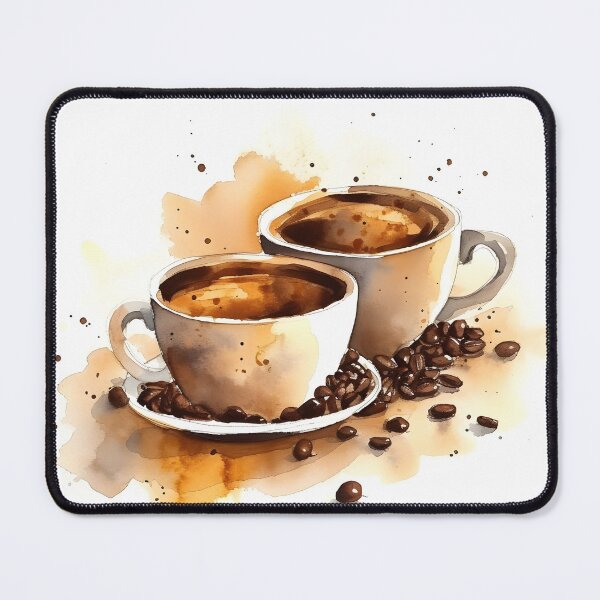Item preview, Watercolor coffee cups designed and sold by BadLuckByDesign.