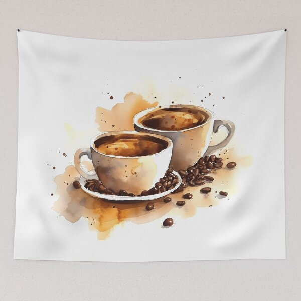 Item preview, Tazas de café de acuarela designed and sold by BadLuckByDesign.