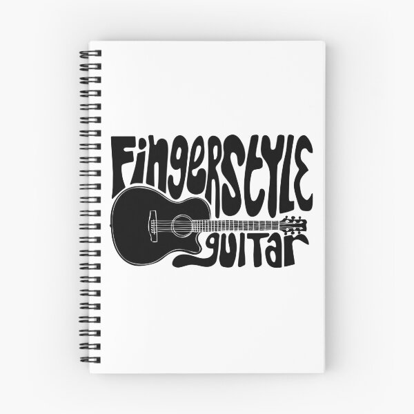 Item preview, fingerstyle guitar musician hand lettering black white designed and sold by wordznart.