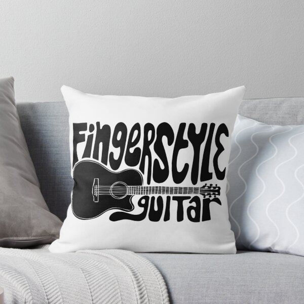 Item preview, fingerstyle guitar musician hand lettering black white designed and sold by wordznart.