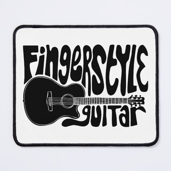 Item preview, fingerstyle guitar musician hand lettering black white designed and sold by wordznart.