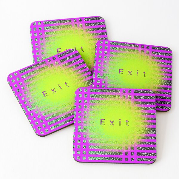 Item preview, Great Grid black fuchsia solid green and yellow EXIT designed and sold by StickyGoddess.