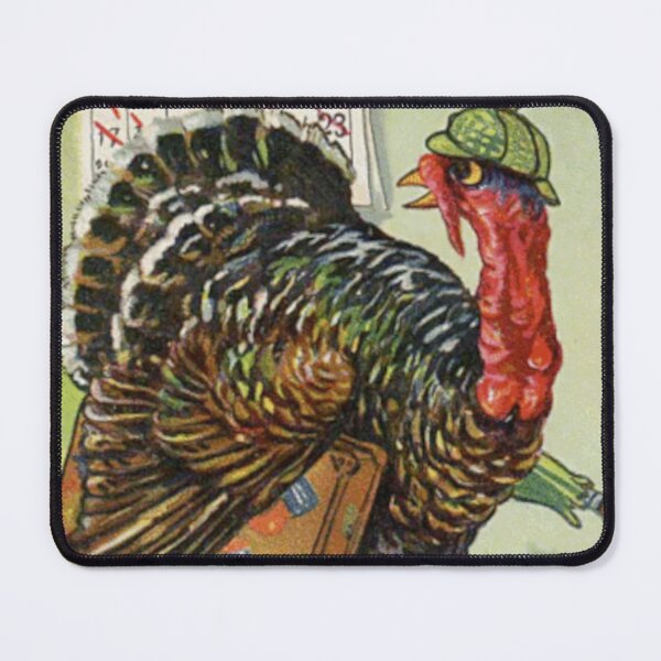 Item preview, Antique Turkey Running Away for Thanksgiving Color Vintage designed and sold by ElegantTeaTime.