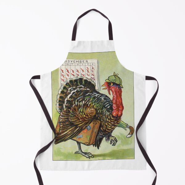 Item preview, Antique Turkey Running Away for Thanksgiving Color Vintage designed and sold by ElegantTeaTime.