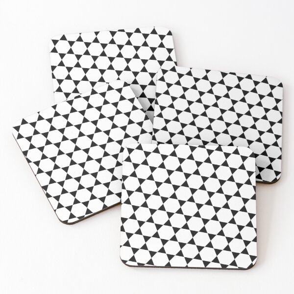 Item preview, Monochrome B&W Hexagon Honeycomb Triangle Stars Pattern designed and sold by PenguinForests.