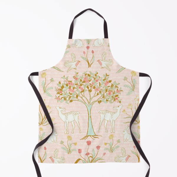 Item preview, Woodland flora and fauna, Spring time Wonderland Delight with deers, bunnies, robin birds, tulips, dandelions, snow early crocus and Bloom blossom galore in pastel pink, mint, gold, cream, red, orange designed and sold by Jean-Pham.