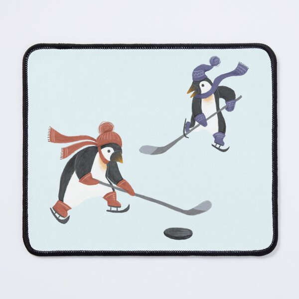 Item preview, Penguins playing hockey on ice designed and sold by adelacreative.