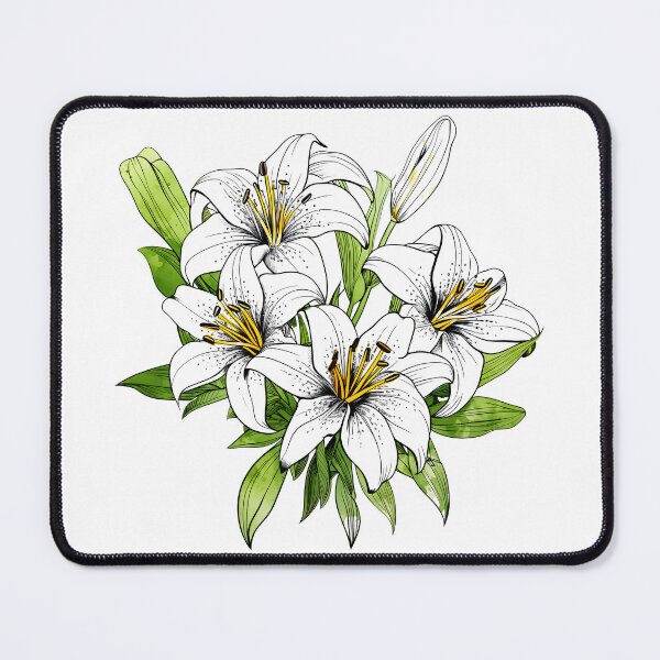 Item preview, White Watercolor Lily Flower designed and sold by BadLuckByDesign.