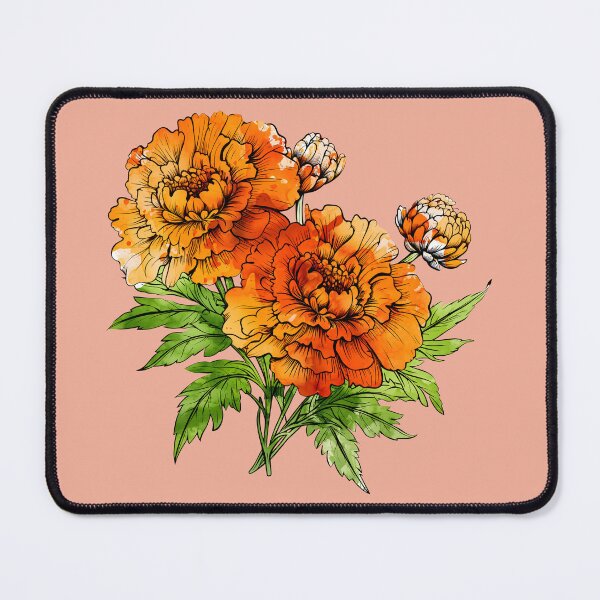 Item preview, Orange Watercolor Marigold Flower designed and sold by BadLuckByDesign.