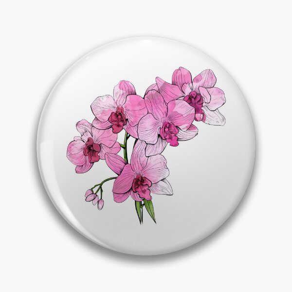 Item preview, Pink Watercolor Orchid Flower designed and sold by BadLuckByDesign.
