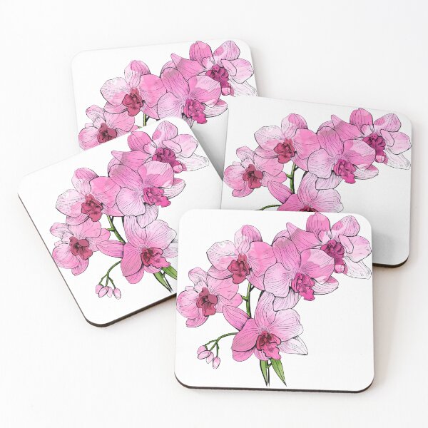 Item preview, Pink Watercolor Orchid Flower designed and sold by BadLuckByDesign.