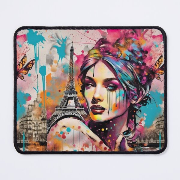 Item preview, Lady in Paris, Graffiti art, splash art, street art, spray paint, colourful art designed and sold by BeatyinChaos.