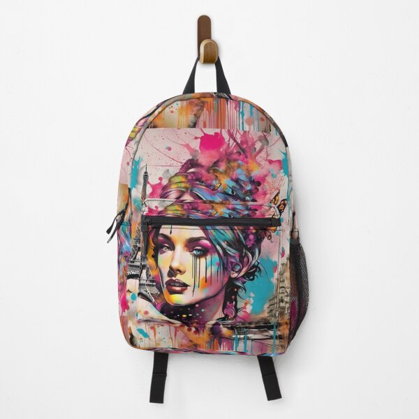 Item preview, Lady in Paris, Graffiti art, splash art, street art, spray paint, colourful art designed and sold by BeatyinChaos.